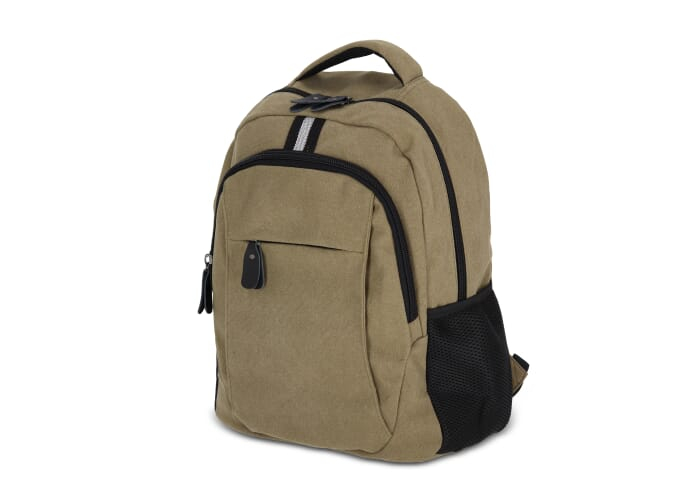 Sac à dos personnalisé toile de coton recyclé Harper Vert olive